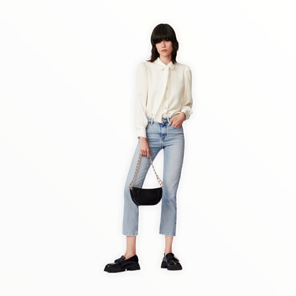 ZARA Z1975 Light Blue High Rise Slim Fit Jeans NWT Size 0 - Picture 6 of 11